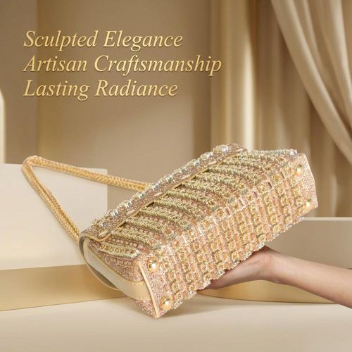Luxury Crystal Encrusted Crossbody Clutch for Weddings and Parties