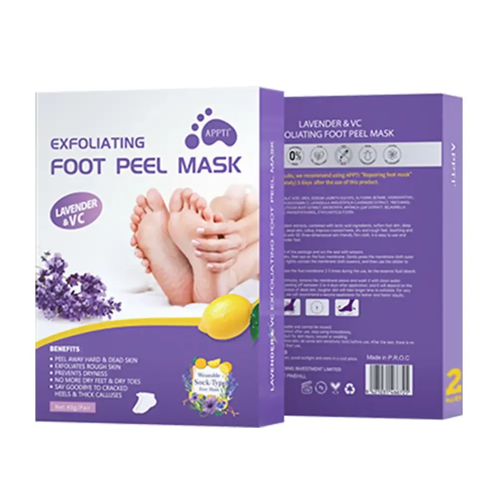Gentle Exfoliating Foot Mask with Lavender Extract to Soften Calluses and Reveal Smooth Feet