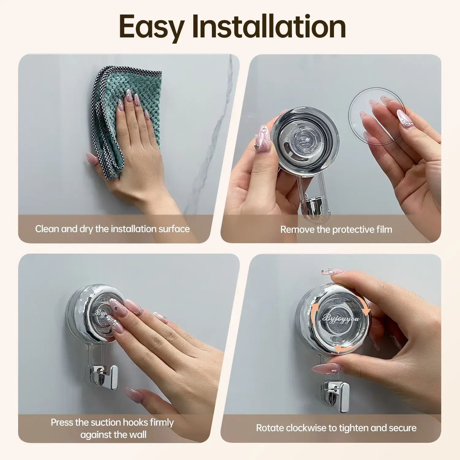 Buy One Get One Free Heavy Duty Suction Cup Hooks Reusable No Drill Vacuum Suction Hooks for Bathroom Kitchen