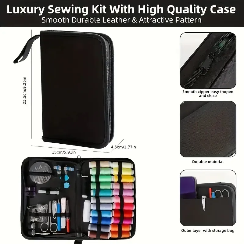 All-in-One Portable Sewing Kit with 24 Color Threads for Every Need