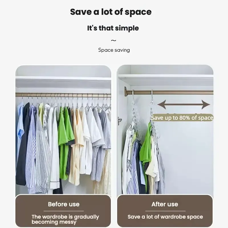 Multifunctional Magic Hanger Space Saving Clothes Hanger for Wardrobe