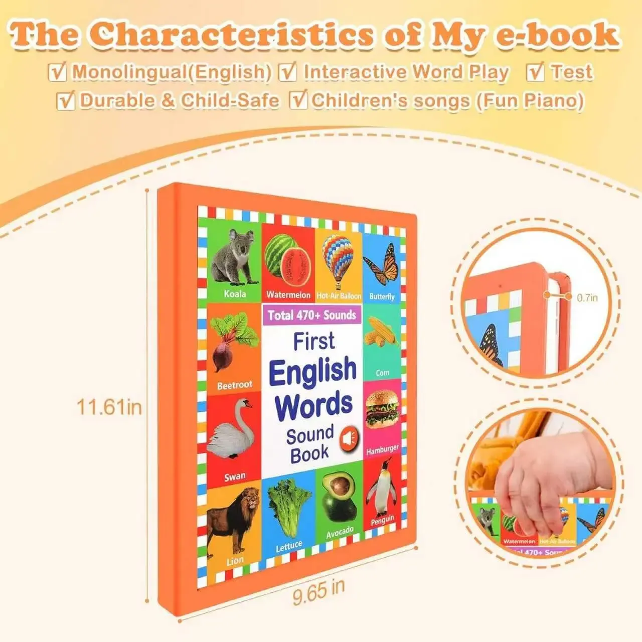 Interactive English Sound Book 21 Themes 470 Words Educational Learning Book for Children