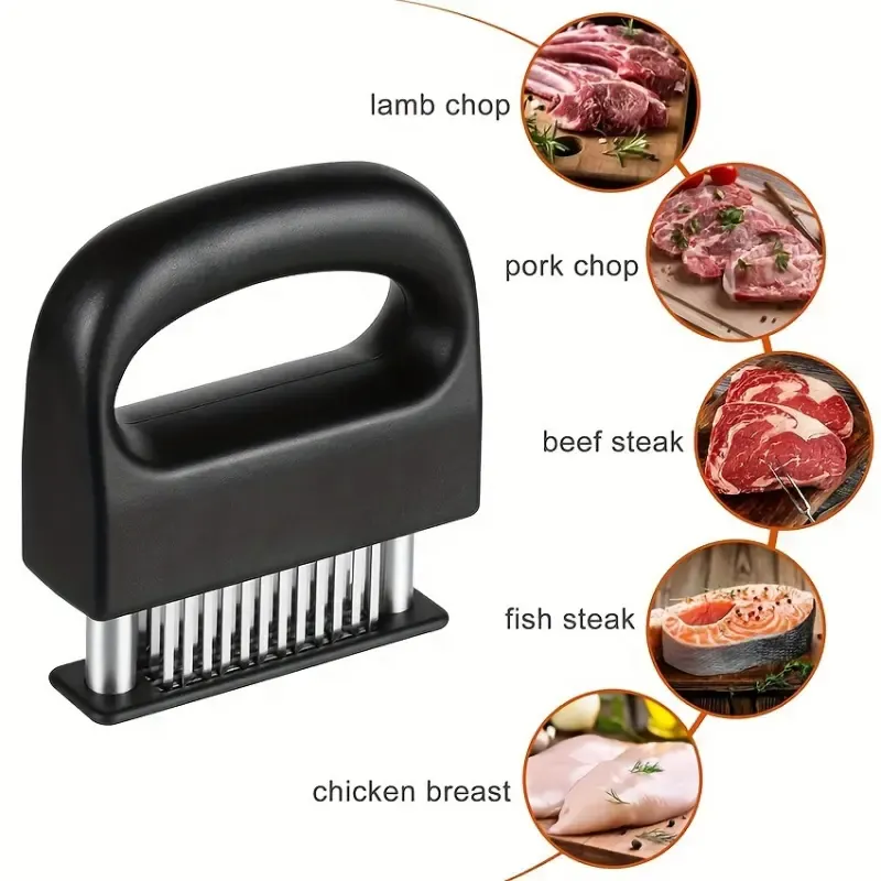 Stainless Steel Meat Tenderizer with 45 Blades for Tenderizing Beef Pork Chicken
