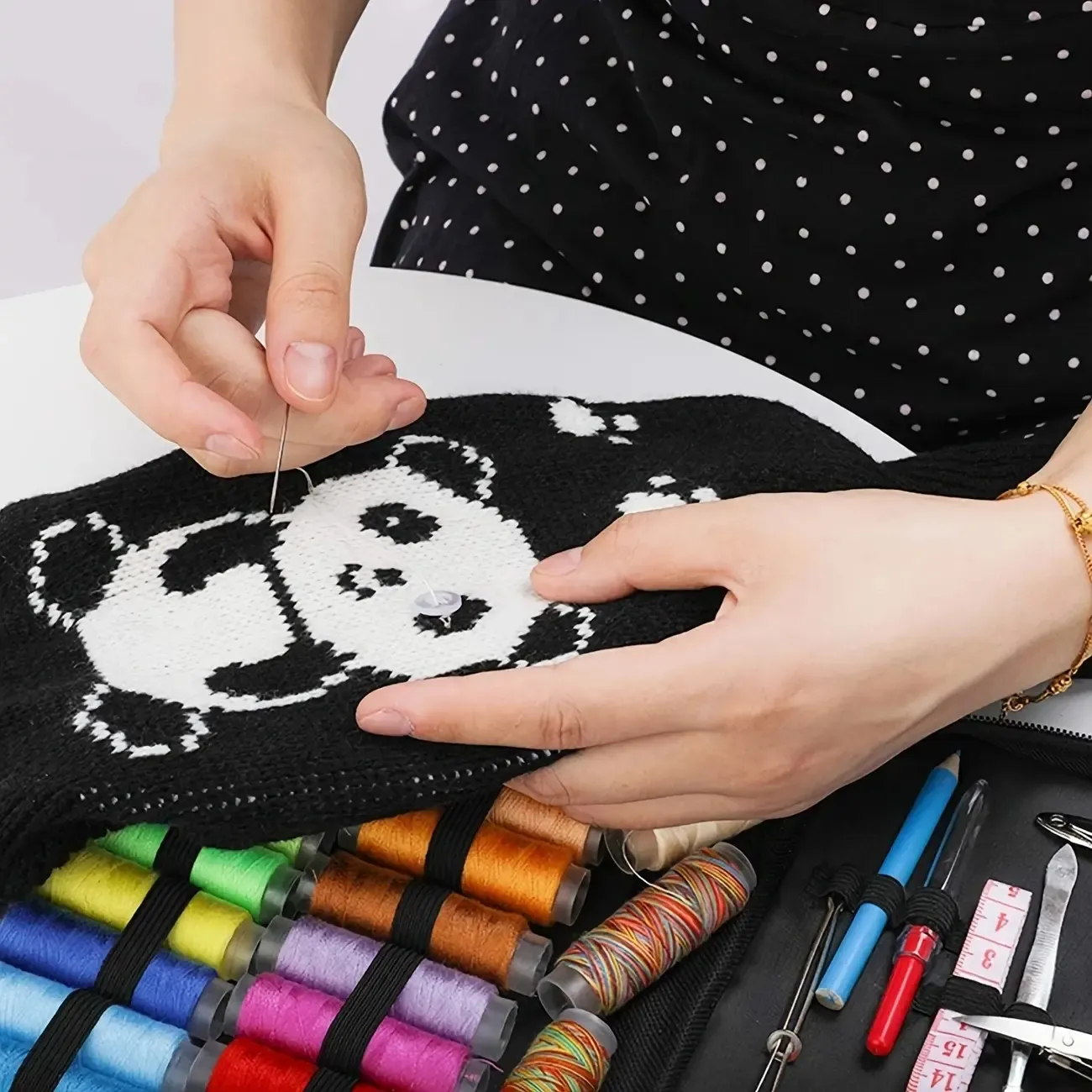 All-in-One Portable Sewing Kit with 24 Color Threads for Every Need