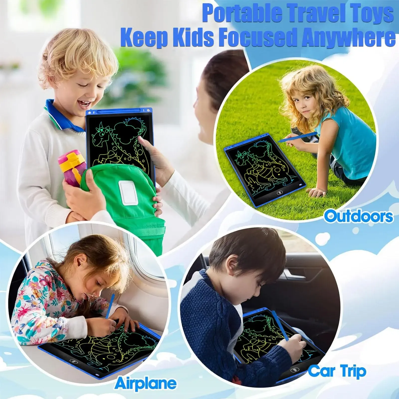 Magical Color Doodle Pad for Kids Portable Writing Tablet