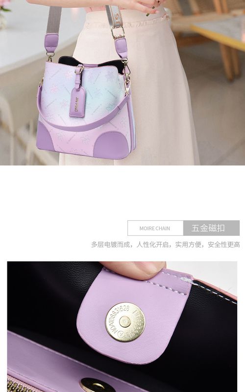 Pastel Gradient PU Leather Bucket Bag with Adjustable Shoulder Strap Sweet and Spacious Crossbody Handbag for Women