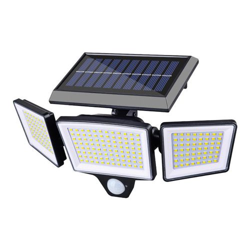 Solar Powered Motion Sensor 3-Head LED Wall Lamp Waterproof