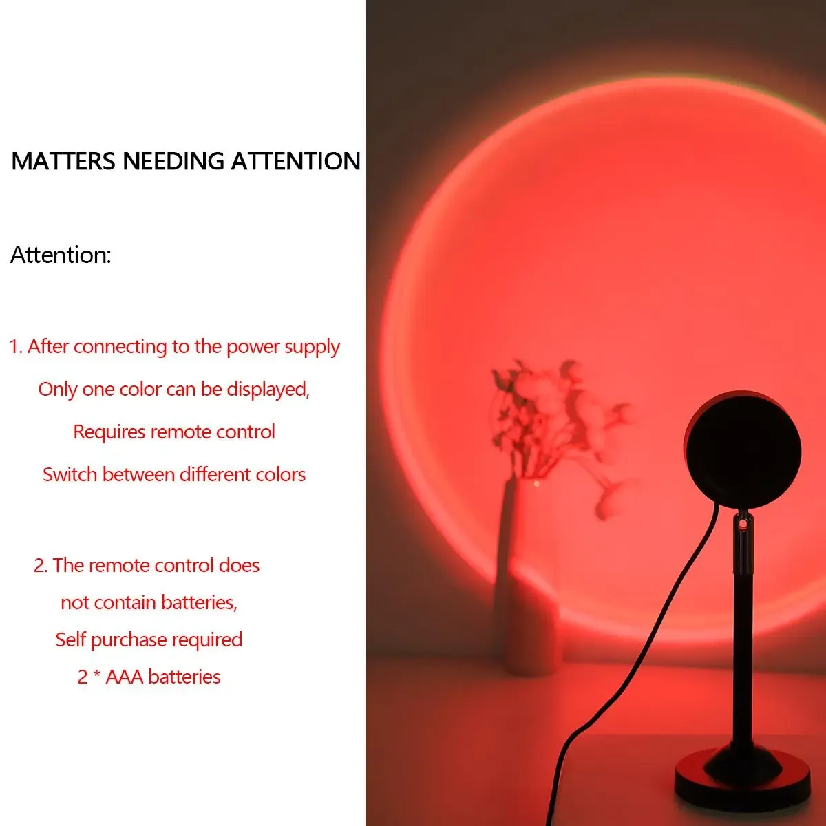 Multicolor Sunset Projector with Remote, Romantic LED Light for Room Aesthetic and Background Lighting