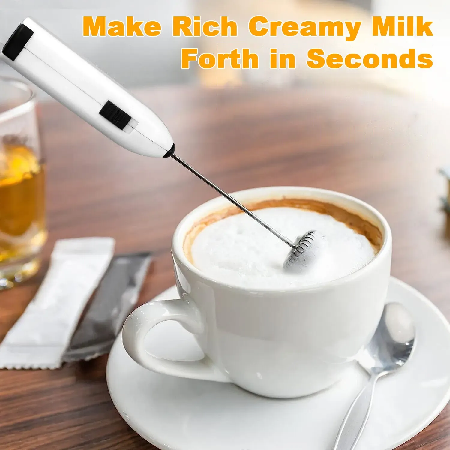 Portable Electric Milk Frother Handheld Coffee Foam Maker For Latte Cappuccino Matcha Egg Beater