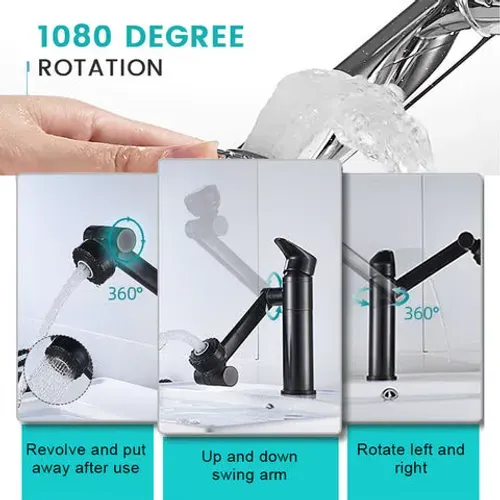 360 Swivel Bathroom Faucet Dual Modes