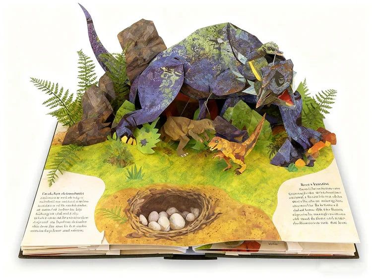 3D Pop-Up Dinosaur Encyclopedia Book for Children Prehistoric Learning
