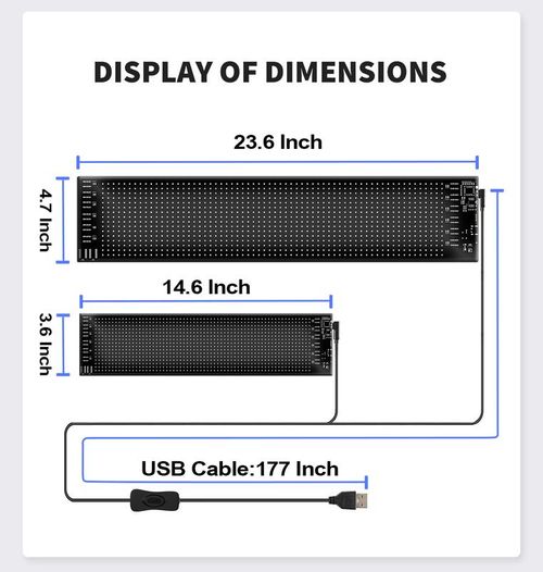 14.6 inch Car mounted LED Demon Eye Flexible Screen Smart APP Remote Dual control Dynamic Display Decorative Light Car Charger Included