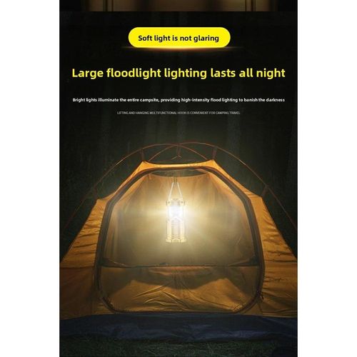 Gold Solar Rechargeable Camping Lantern - Emergency Power Bank USB Charging Waterproof Torch