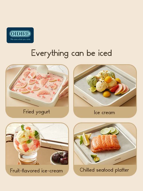 Unplugged Instant Frozen Plate for Homemade Fried Yogurt Ice Cream and Desserts