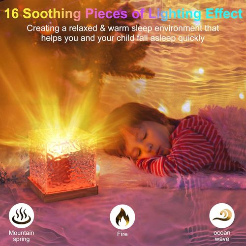 Rotating Water Ripple Creative Flame Ambient Starry Sky Projection Night Light
