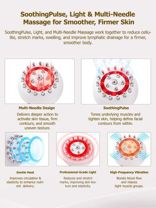 5 in 1 Body Massager Cellulite Remover with Vibration Heat LED Free Meridian Chart
