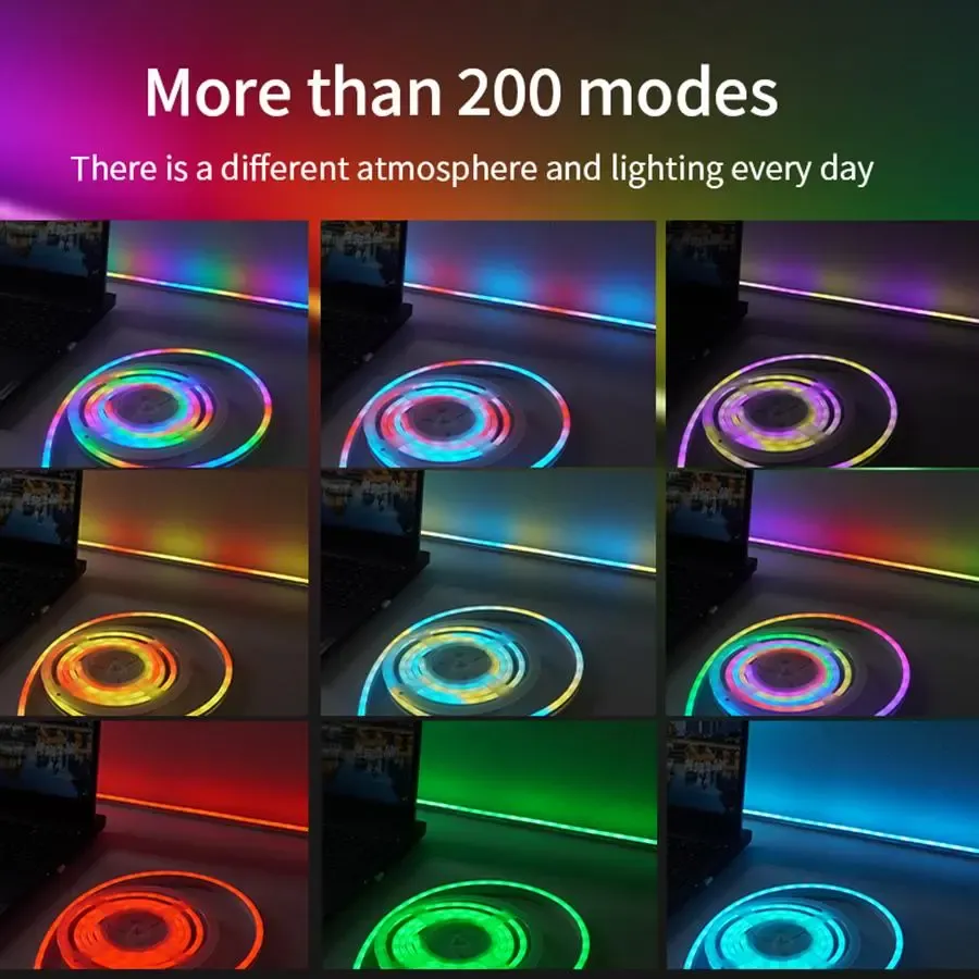 RGB LED Neon Rope Lights with App Control Music Sync Flexible Color Changing Lighting for Bedroom Living Room Party Gaming Room