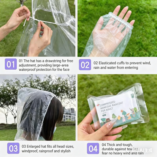 Mini Compressed Rain Poncho Reusable Easy to Carry for Hiking and TravelingBuy 1 Get 1 Free