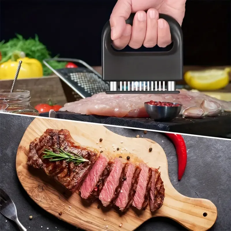 Stainless Steel Meat Tenderizer with 45 Blades for Tenderizing Beef Pork Chicken