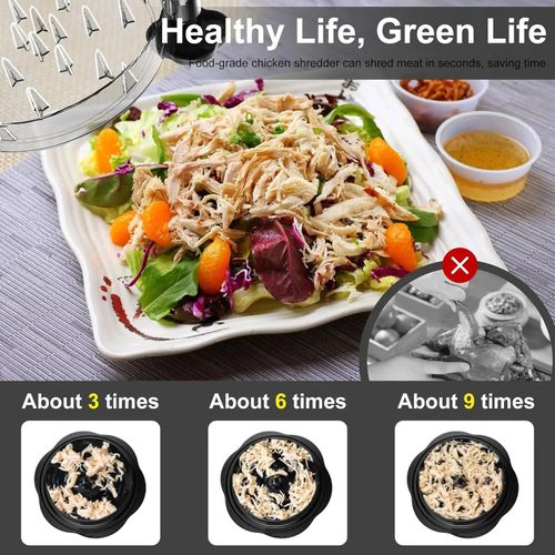 Meat Shredder Tool with Transparent Cover and Anti Slip Base for Kitchen Use