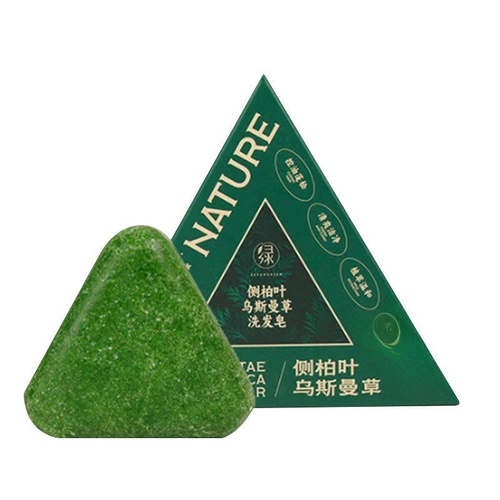 Vegan Usman Grass Cypress Leaf Shampoo Bar for Dry Itchy Scalp and Hair Growth