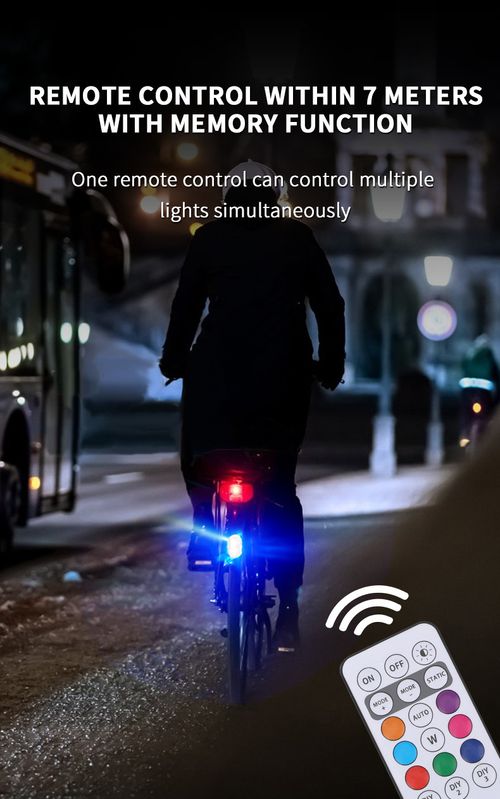 Universal Wireless Remote 7-Color LED Lights, Rechargeable, for Cars & Motorcycles