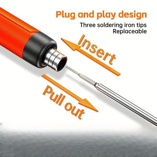 USB Rechargeable Soldering Iron Kit with LED Digital Display 5 Temperature Settings Replaceable Tips Type C Charging Portable Welding Tool Set