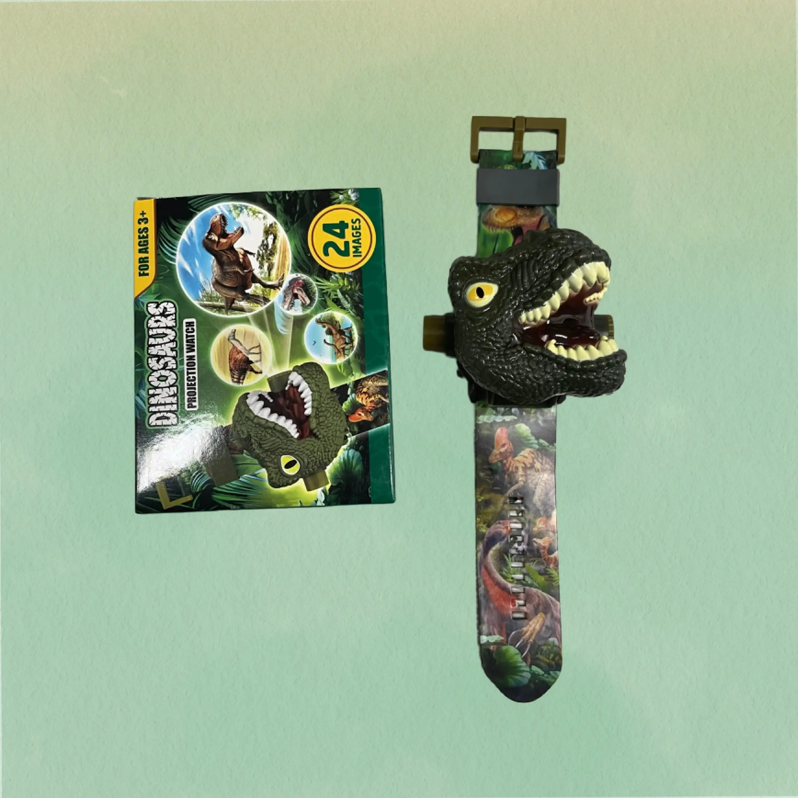 Kids Dinosaur Projector Watch 24 Images Digital Wristwatch with Adjustable Strap for Children Age 3+