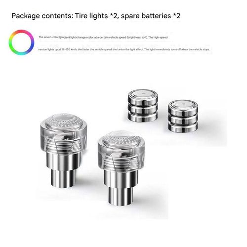 LED Tire Valve Lights 7 Color Motion Activated Waterproof Wheel Lights for Electric Bikes Motorcycles Scooters 2 Pack