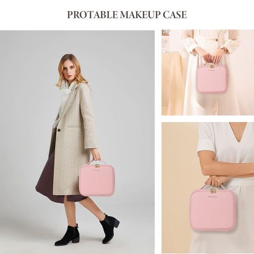 Portable Travel Makeup Bag with Detachable LED Mirror