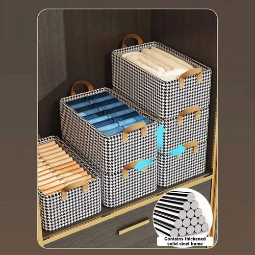 Foldable Storage box Modern simple foldable bedroom clothes storage box solid color fabric for classification and organization
