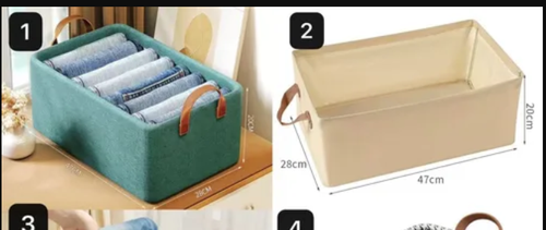 Foldable Storage box Modern simple foldable bedroom clothes storage box solid color fabric for classification and organization