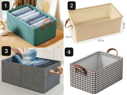 Foldable Storage box Modern simple foldable bedroom clothes storage box solid color fabric for classification and organization