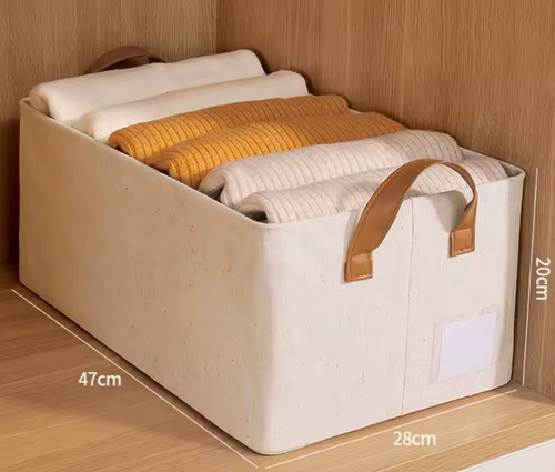 Foldable Storage box Modern simple foldable bedroom clothes storage box solid color fabric for classification and organization