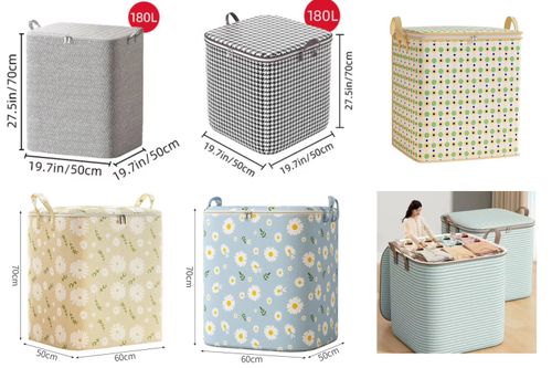 180L Super Big Bags Household sorting packaging mobile quilt clothes storage bag storage bag non-woven large capacity laundry bag blanket