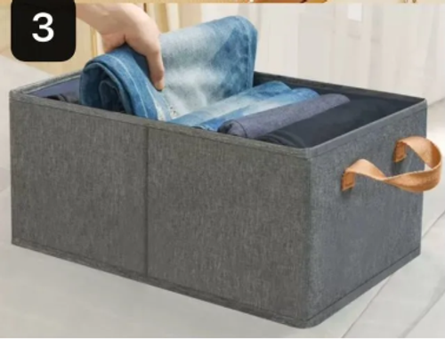 Foldable Storage box Modern simple foldable bedroom clothes storage box solid color fabric for classification and organization