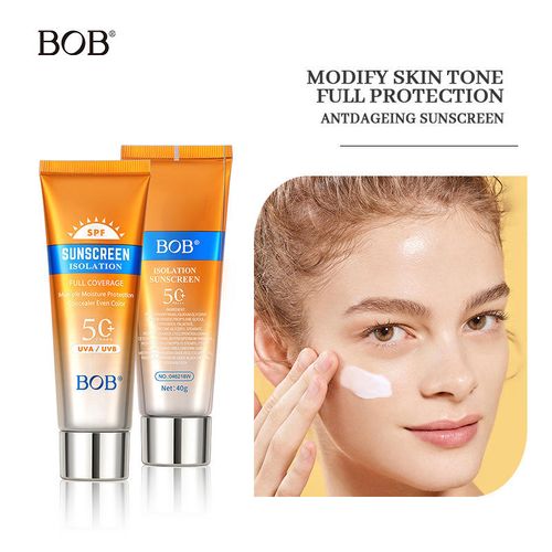 Bob Sunscreen Isolation Cream SPF50 PA Full Coverage Face Moisture Protection For All Skin Types