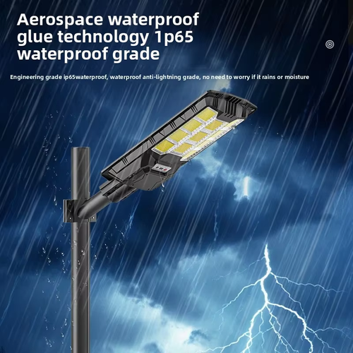 Solar Street Light ABS Waterproof IP65 Wall-Mounted Human Body Induction LED 6000K Daylight Remote Control Highway Outdoor