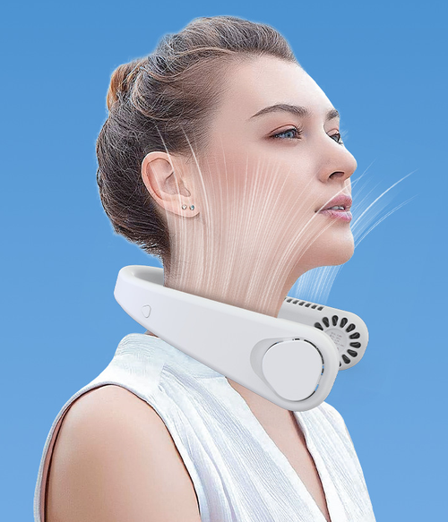 Portable Cordless Hands-Free Fan Rechargeable USB-powered Lightweight Neck Fan Quiet Operation Wearable Fan