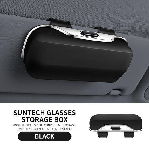 Universal Car Eyeglass Case Push-Type Sun Visor Sunglasses Clip Multi-Functional Automotive Sunglasses Storage Box ABS Material