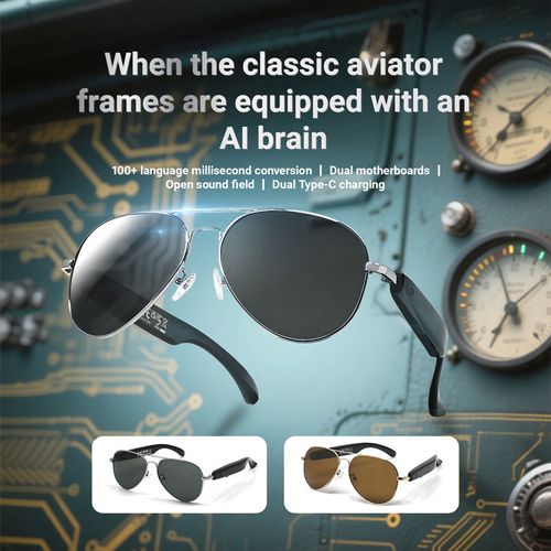 2026 SANVNET F18 Fashion Smart Glasses AI Intelligent Translation Wireless Voice Assistant BT Call Music Smart Audio Sunglasses