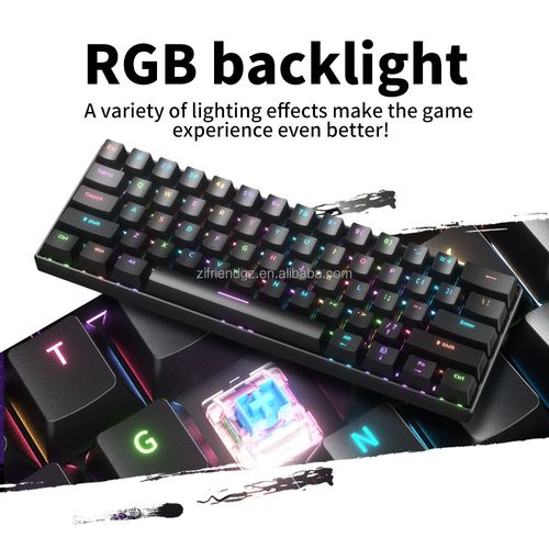 ZIFRIEND H61k 60 Percent 61 Keys Blue Switch Red Switch Gaming Laptop Computer Mechanical Keyboard for Pc Gaming