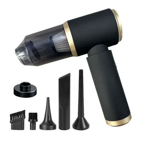 Car vacuum cleaner with dual functions of suction and blowing. It's a wireless mini vacuum, suitable for both car and home use. It's an electric dust blower too