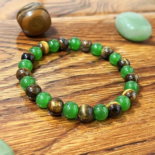 Money Wealth Success Bracelet Pure natural stone Green AventurineTiger Eye Attract Wealth Crystal Bracelet Prosperity Money Bracelet