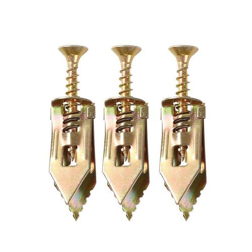 （100pcs 1set) 35mm and 30mm Long Heavy Duty Professional Kit Hammer Drive Zinc Plated Expansion Self-Drilling Drywall Anchors for Plasterboard Fixing