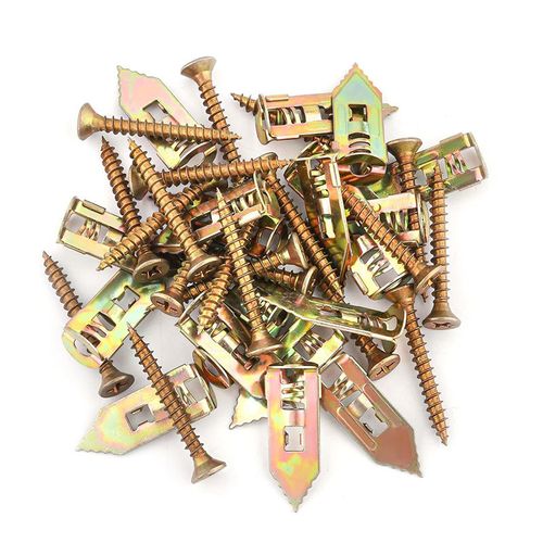 （100pcs 1set) 35mm and 30mm Long Heavy Duty Professional Kit Hammer Drive Zinc Plated Expansion Self-Drilling Drywall Anchors for Plasterboard Fixing