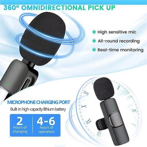 Wireless Lavalier Microphones for iPhone, Android, iPad - Mini Wireless Clip-on Microphones Crystal Clear Sound Quality for Recording, Live Streaming,Vlog