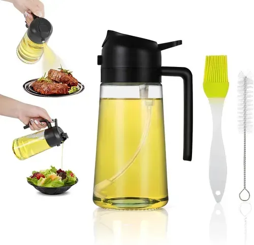 470ml Mist 2 in 1 Olive Oil Dispenser Bottle Premium Glass Oil spray Bottle Oil Sprayer for Cooking 151 sales