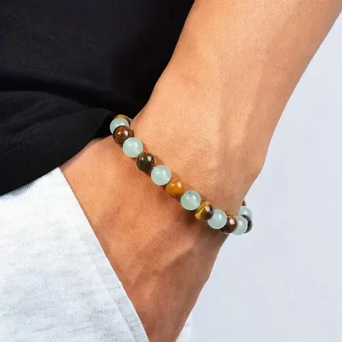 Money Wealth Success Bracelet Pure natural stone Green AventurineTiger Eye Attract Wealth Crystal Bracelet Prosperity Money Bracelet 904 sales