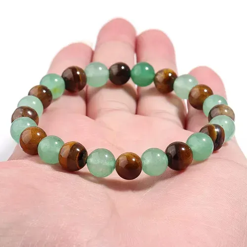 Money Wealth Success Bracelet Pure natural stone Green AventurineTiger Eye Attract Wealth Crystal Bracelet Prosperity Money Bracelet 904 sales